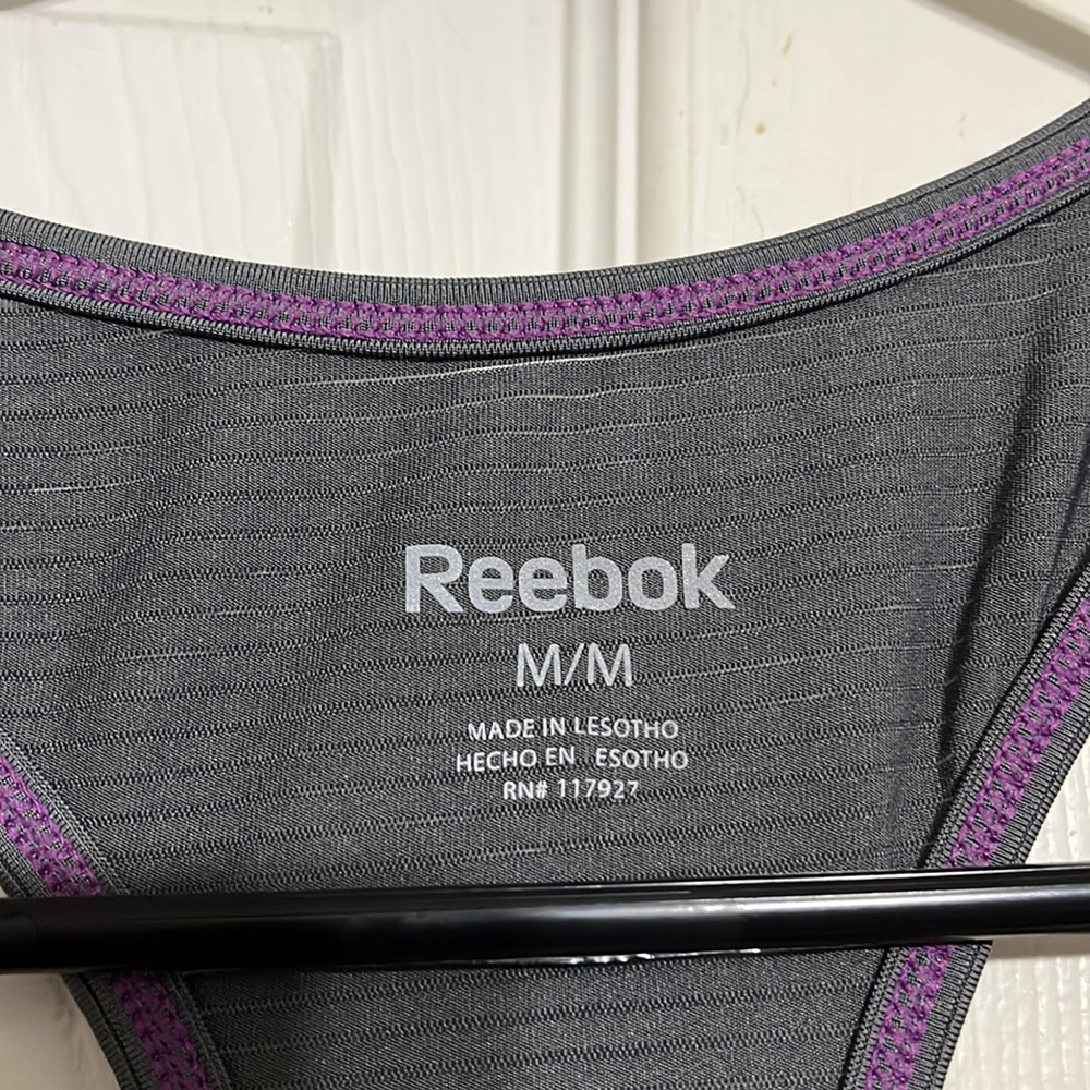 EUC Reebok Racerback Ribbed Ruched Workout Tank Women’s Medium - Picture 9 of 11